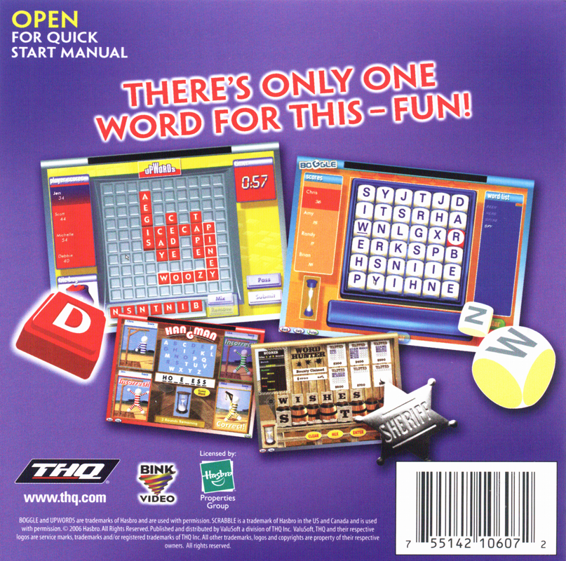 Other for UpWords, Boggle, Hangman & Word Hunter Collection (Windows): Jewel Case - Front Reverse