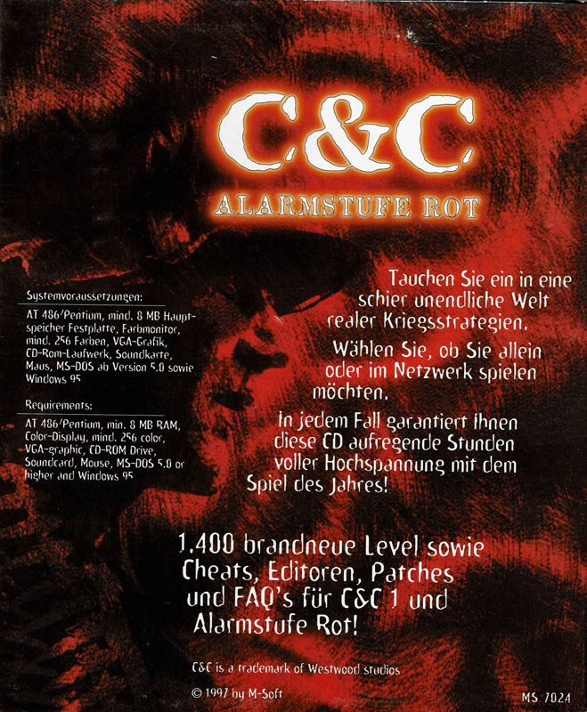 Back Cover for C&C: Alarmstufe Rot - 1000 Level für C&C 2! (Windows)