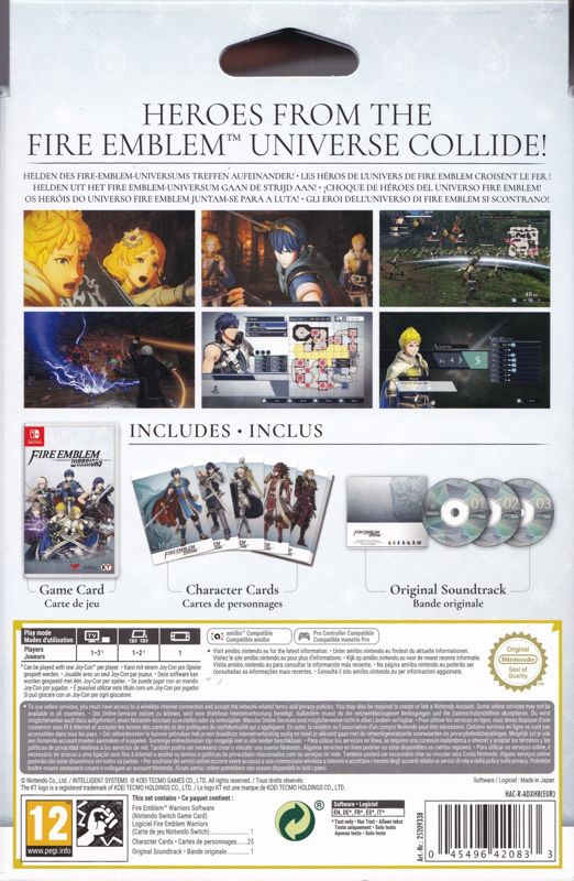 Back Cover for Fire Emblem: Warriors (Special Edition) (Nintendo Switch)