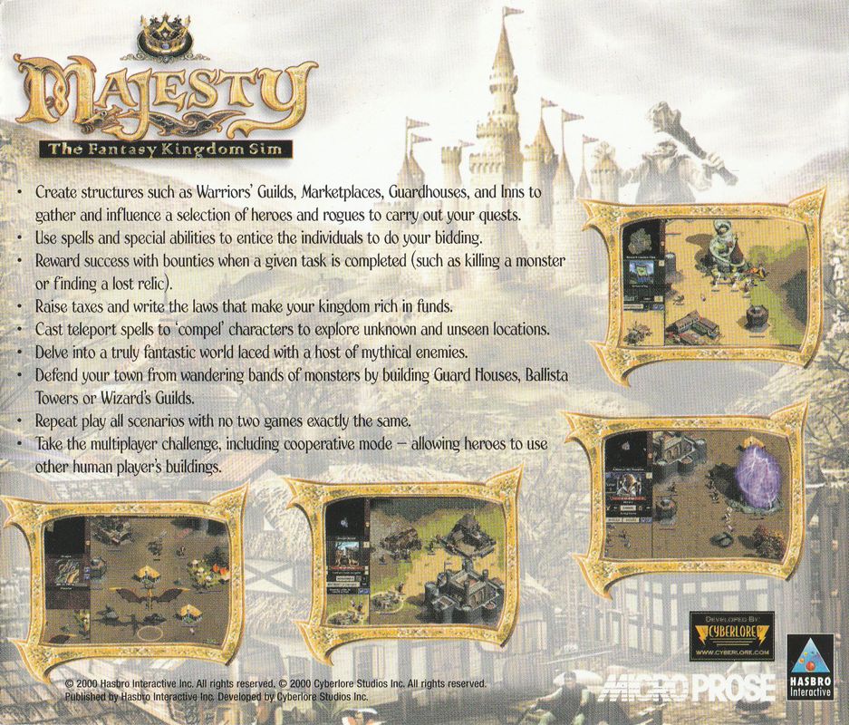 Other for Majesty: The Fantasy Kingdom Sim (Windows): Jewel Case - Back