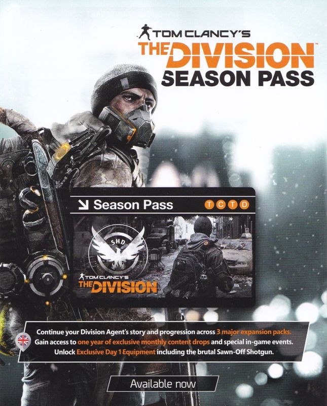 Advertisement for Tom Clancy's The Division (PlayStation 4): Season Pass - Front