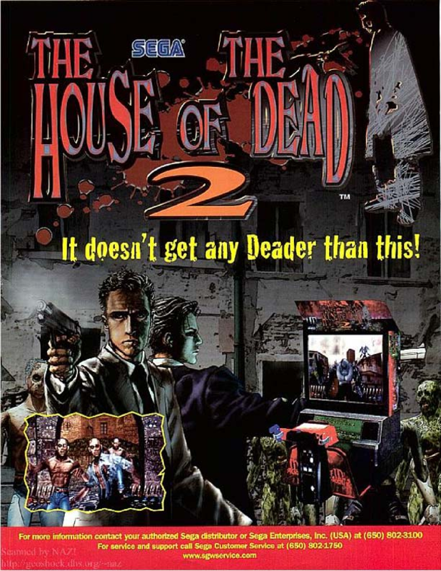 Front Cover for The House of the Dead 2 (Arcade) (From segaarcade.com)