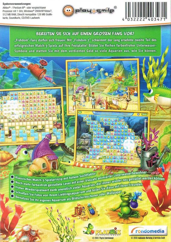 Back Cover for Fishdom 2 (Windows) (play + smile release)