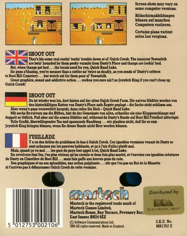 Back Cover for Shoot-Out (ZX Spectrum) (Jewel Case (48K/128K))