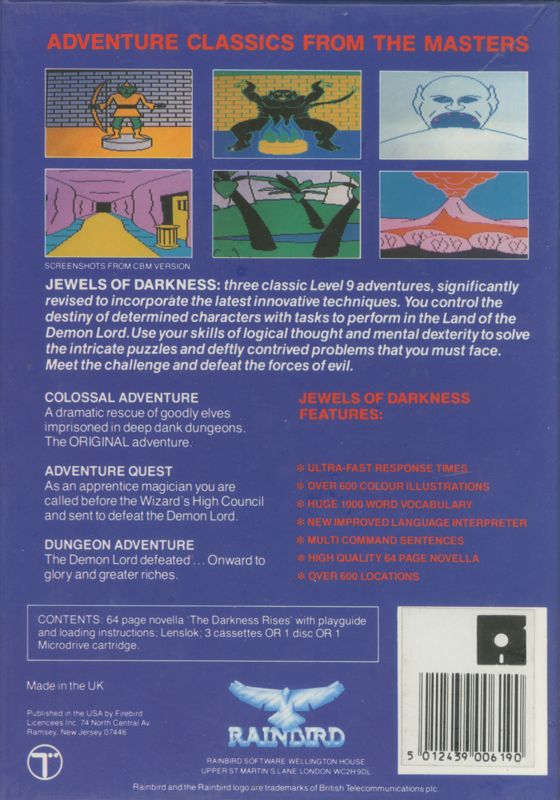 Back Cover for Jewels of Darkness (Atari ST)
