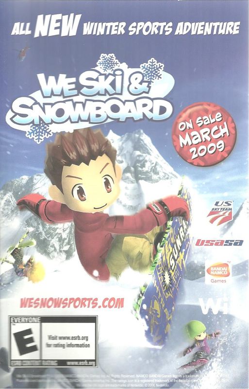 Advertisement for Klonoa (Wii): We Ski & Snowboard - Ad