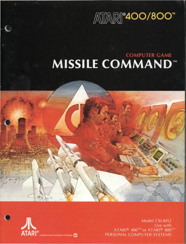 Manual for Missile Command (Atari 8-bit): Front