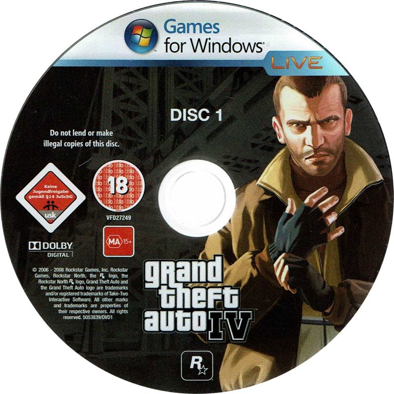 Grand Theft Auto IV cover or packaging material - MobyGames