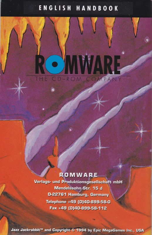 Manual for Jazz Jackrabbit CD-ROM (DOS): Back Cover
