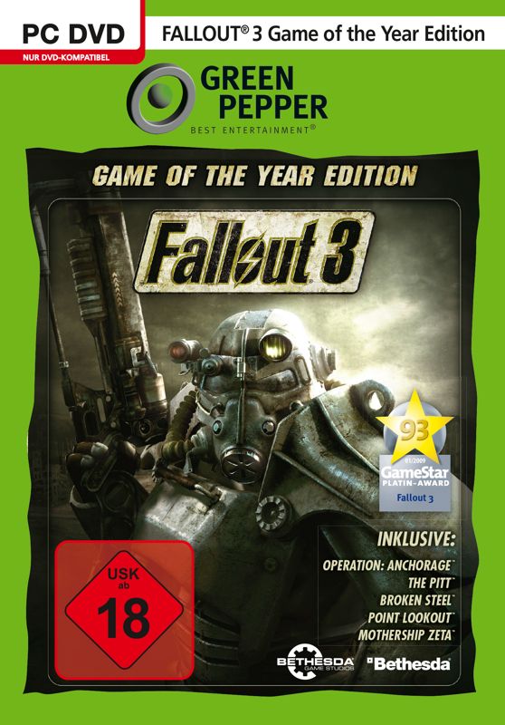 Front Cover for Fallout 3: Game of the Year Edition (Windows) (Green Pepper release)