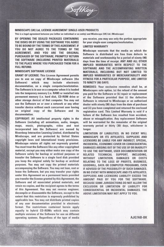 Other for Arthur's Reading Games & Just Grandma and Me (Macintosh and Windows): Licence