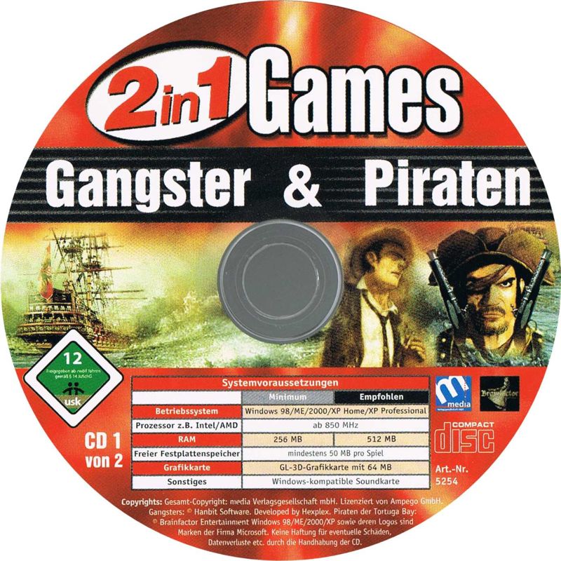 Media for 2 in 1 Games: Gangster & Piraten (Windows): Disc 1