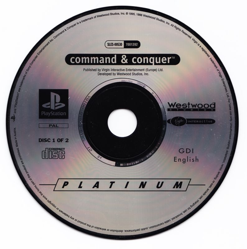 Media for Command & Conquer (PlayStation) (Platinum release): Disc 1 - GDI