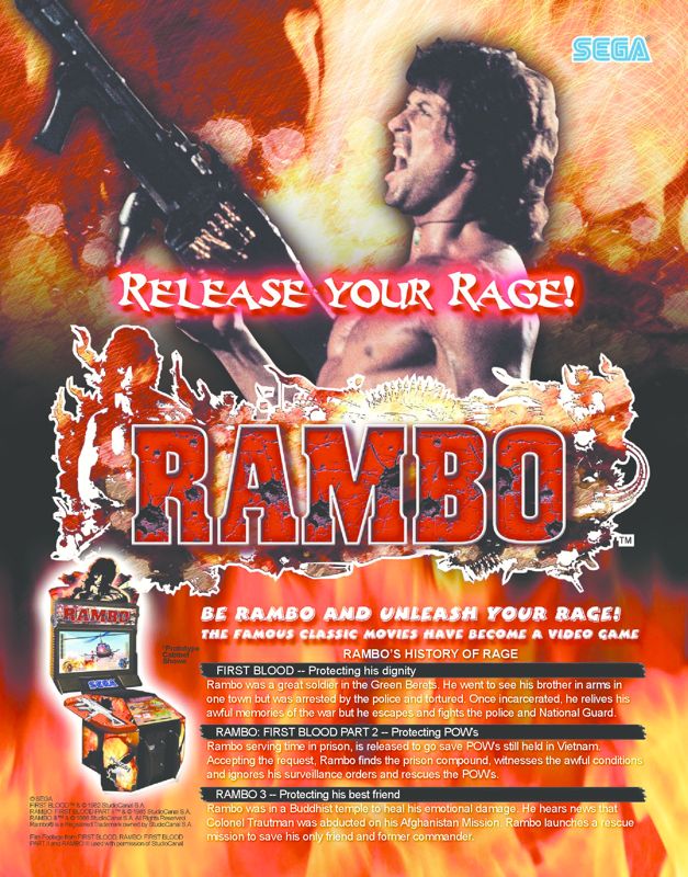 Front Cover for Rambo (Arcade) (42" cabinet, from segaarcade.com)