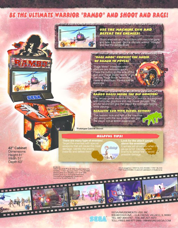 Back Cover for Rambo (Arcade) (42" cabinet, from segaarcade.com)