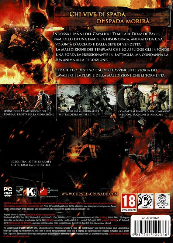 Back Cover for The Cursed Crusade (Windows)