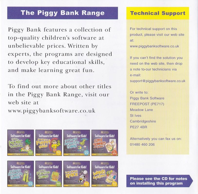 Inside Cover for Alien Spy: Archeology (Windows) (GSP's Piggy Bank release (2001))