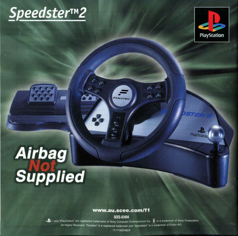 Manual for Formula One 2001 (PlayStation): Back