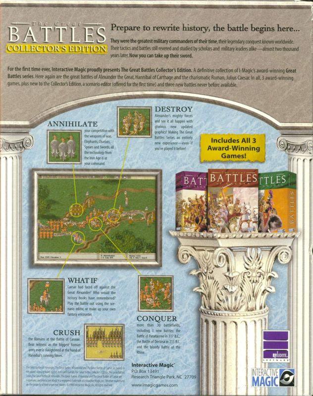 The Great Battles Collector's Edition cover or packaging material MobyGames