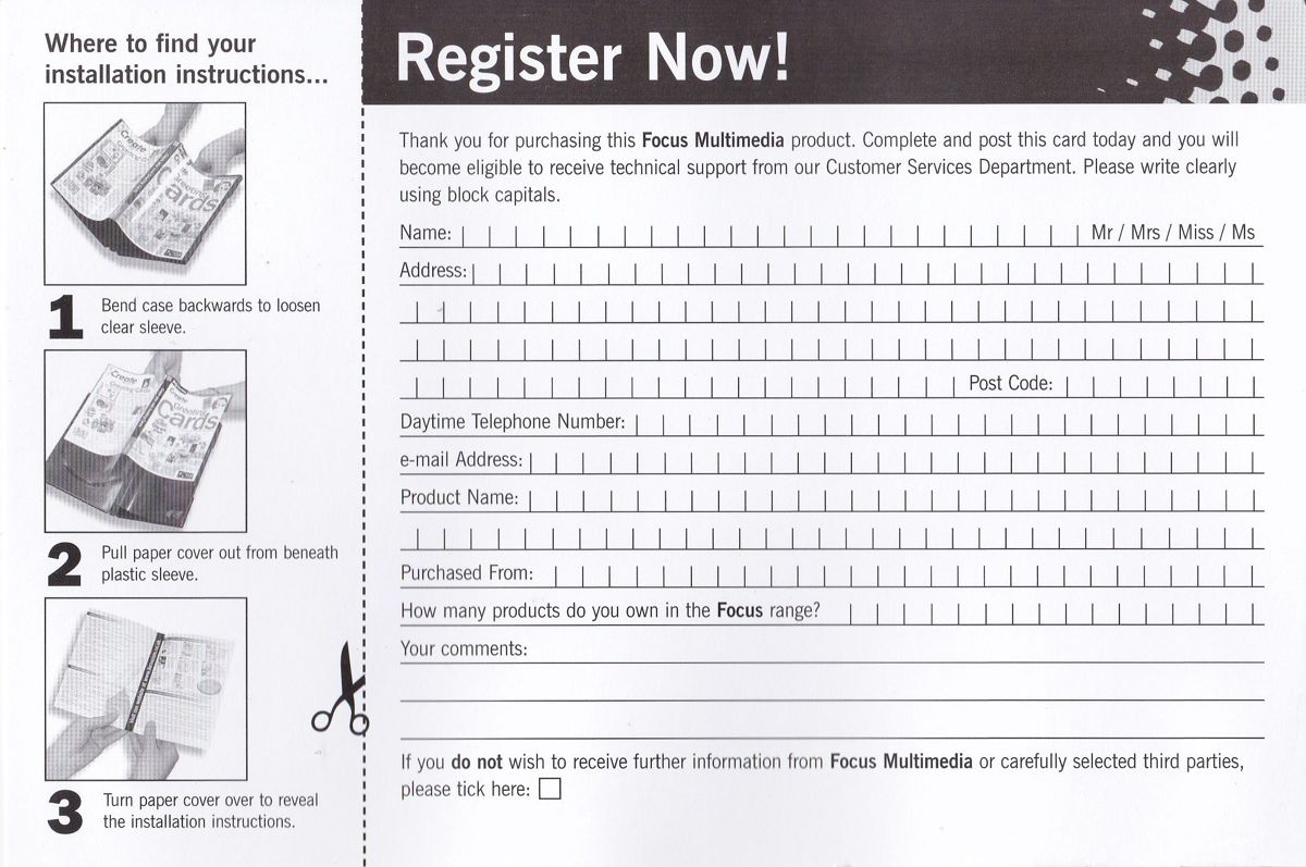 Other for Smarter Brain Trainer (Windows): Registration Card: Side 2