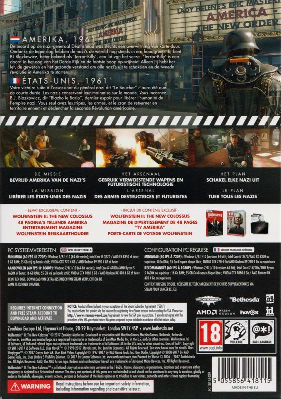 Wolfenstein II: The New Colossus (Welcome to Amerika! Edition) cover or ...