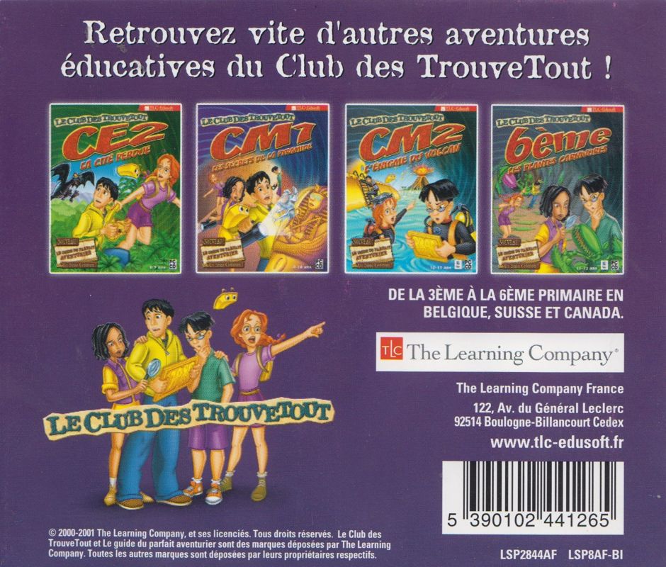 Back Cover for The ClueFinders: 4th Grade Adventures (Macintosh and Windows) (2 Discs 2001 release)