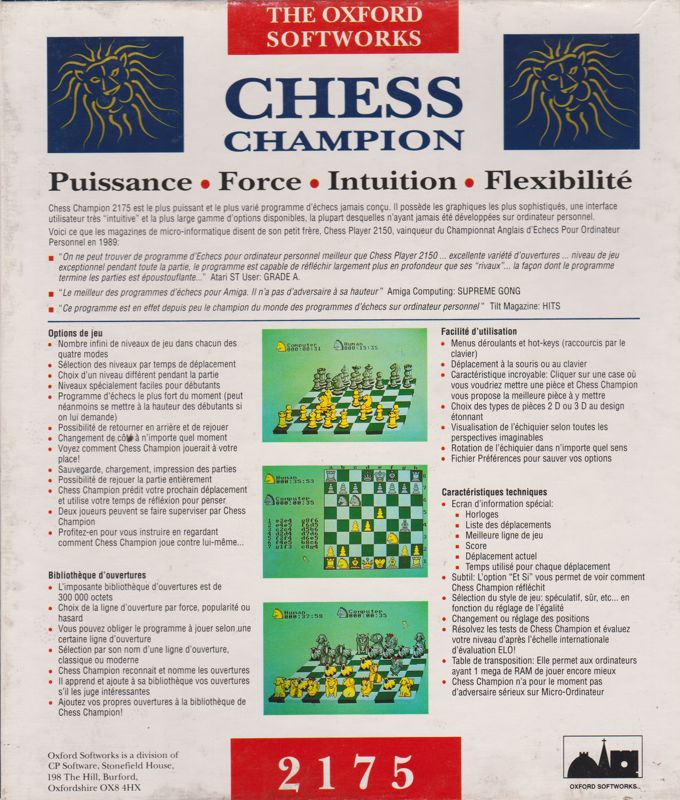 Back Cover for Checkmate (Macintosh)