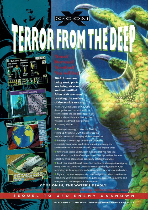 Advertisement for X-COM: UFO Defense (DOS) (PowerPlus re-release): Back