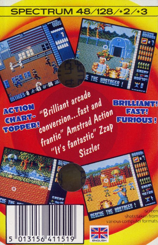 Back Cover for Operation Wolf (ZX Spectrum) (The Hit Squad release)
