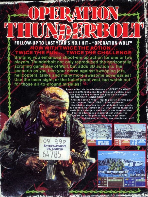 Back Cover for Operation Thunderbolt (ZX Spectrum) (48K/128K (cassete))