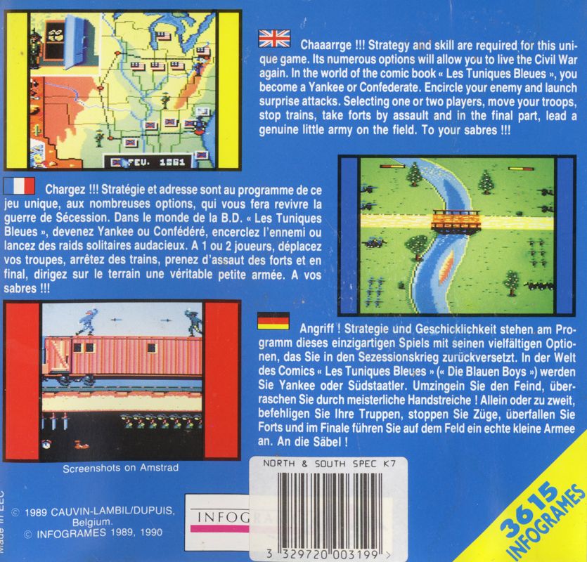 Back Cover for North & South (ZX Spectrum)