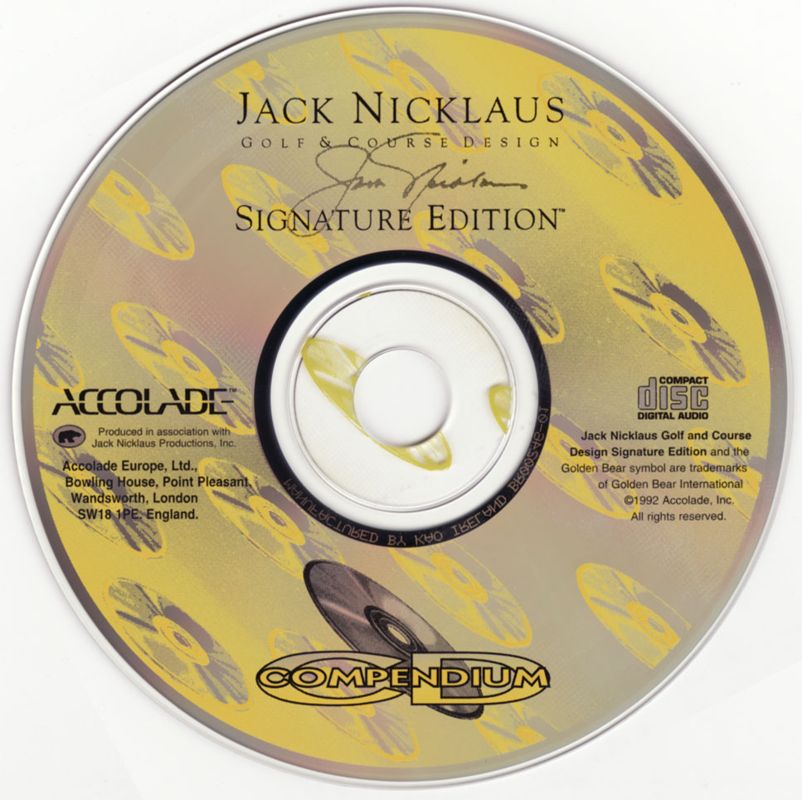 Media for Jack Nicklaus Golf & Course Design: Signature Edition CD Compendium (DOS)