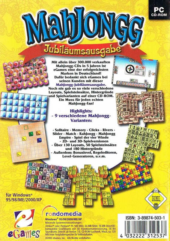 Back Cover for MahJongg Variety Pack (Windows)