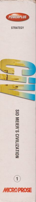 Spine/Sides for Sid Meier's Civilization (DOS) (Altenate "Powerplus Strategy #1" release (CD-ROM, 1993)): Right