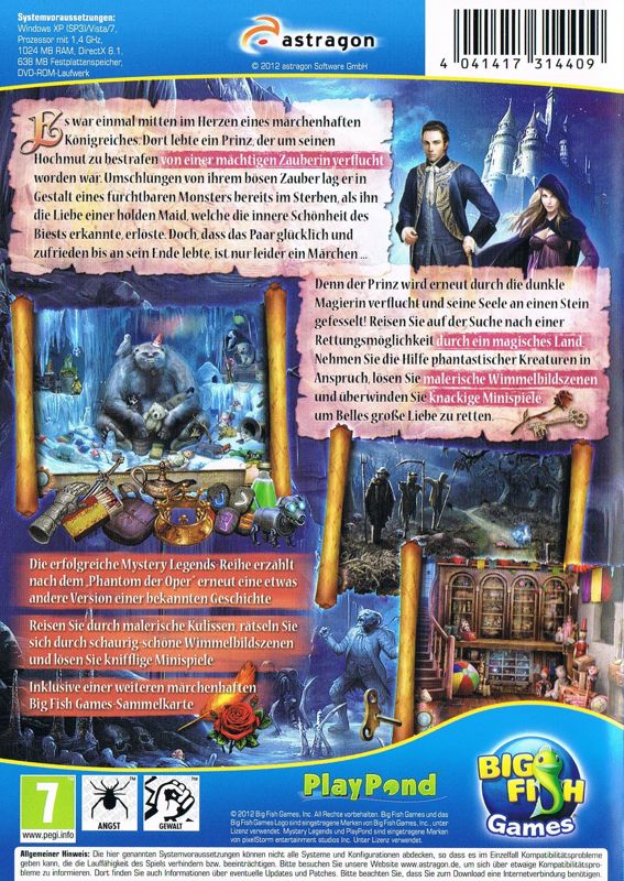 Back Cover for Mystery Legends: Beauty & The Beast (Windows)