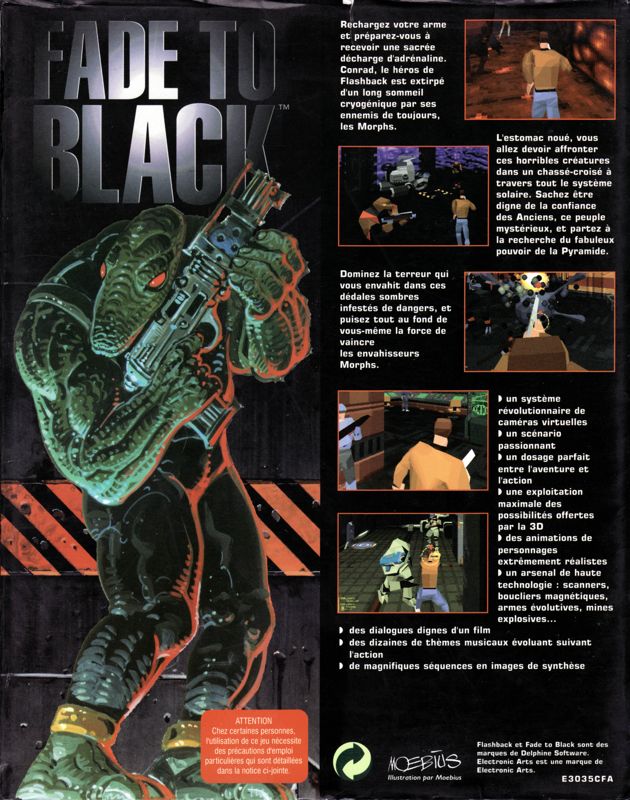 Back Cover for Fade to Black (DOS)
