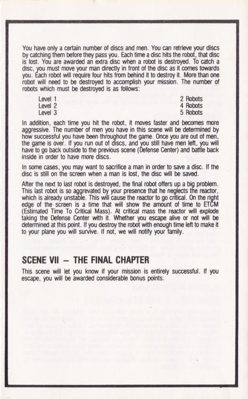Inside Cover for Raid over Moscow (ZX Spectrum): side B, IV (reverse side A, I)