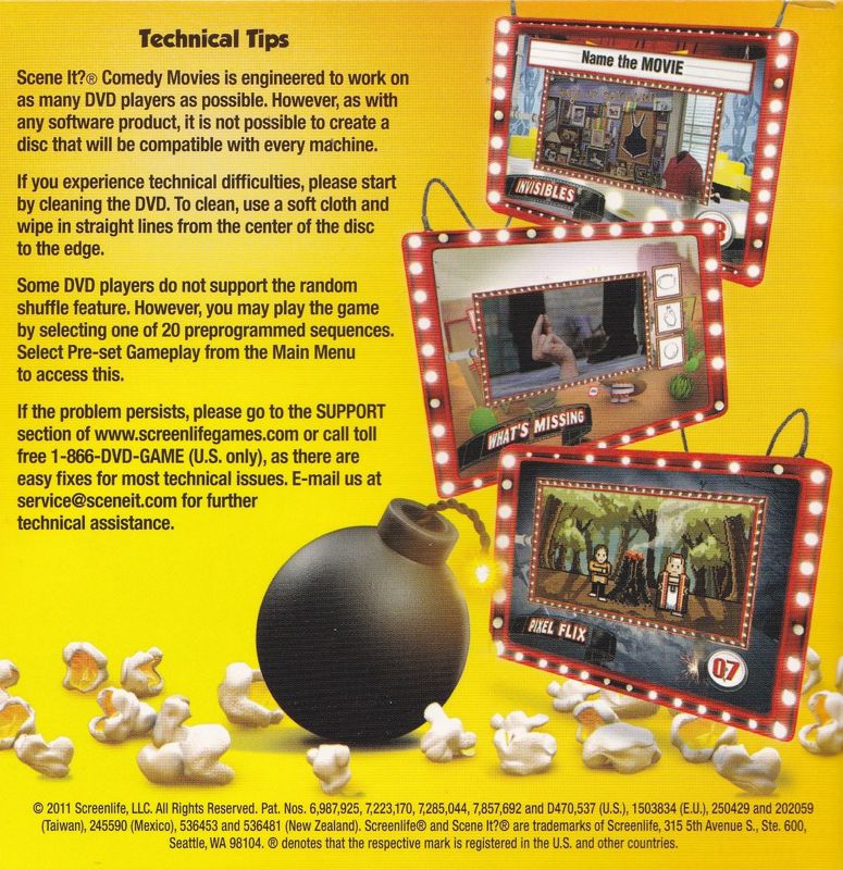 Other for Scene It?: Comedy Movies (DVD Player): Card Sleeve: Back