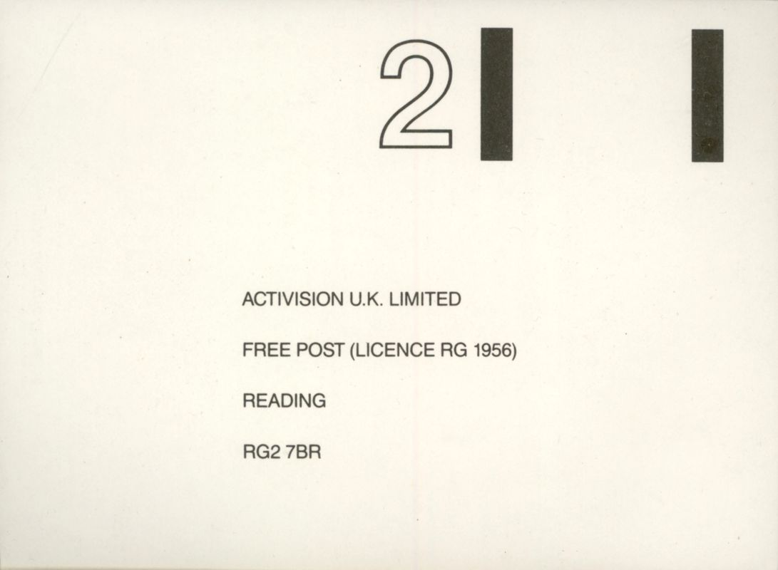 Extras for Strike Aces (ZX Spectrum): post card