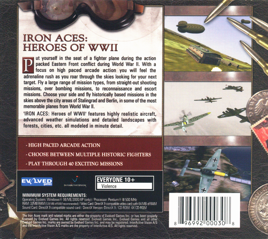Back Cover for Iron Aces: Heroes of WWII (Windows)