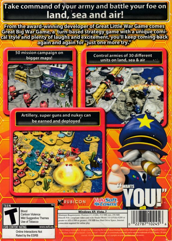 Back Cover for Great Big War Game (Windows)