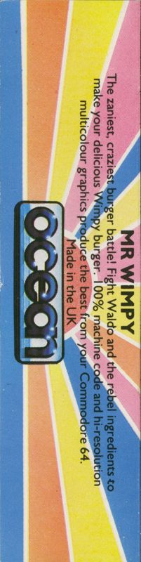 Back Cover for Mr. Wimpy: The Hamburger Game (Commodore 64)