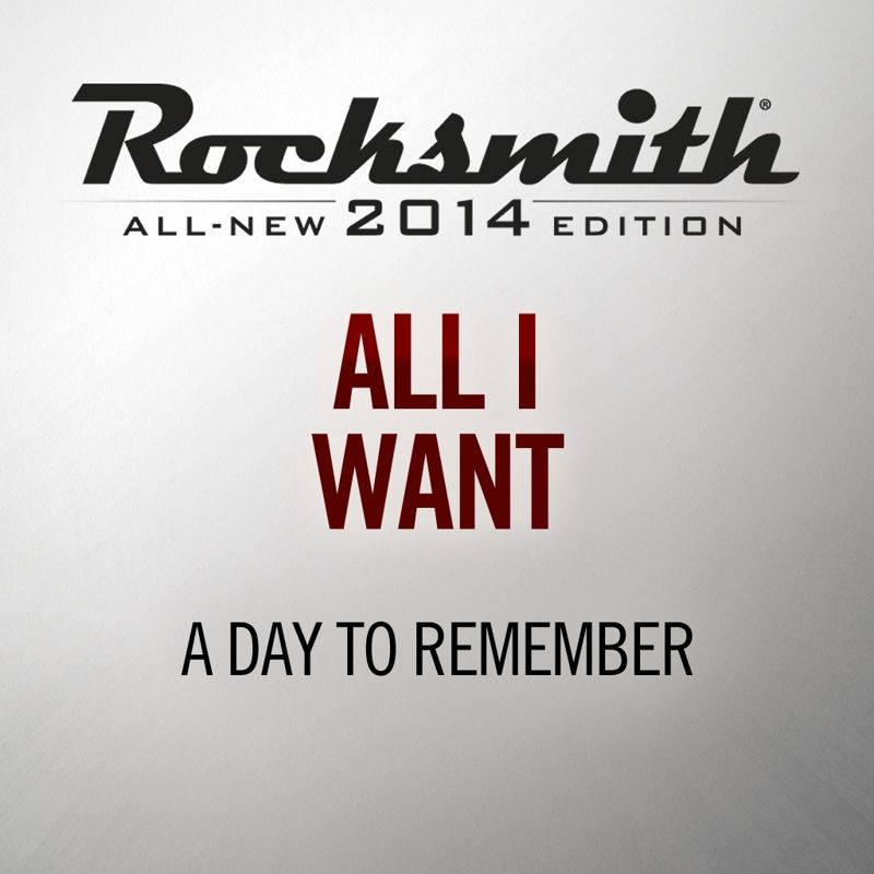 Front Cover for Rocksmith: All-new 2014 Edition - A Day To Remember: All I Want (PlayStation 3 and PlayStation 4) (download release)