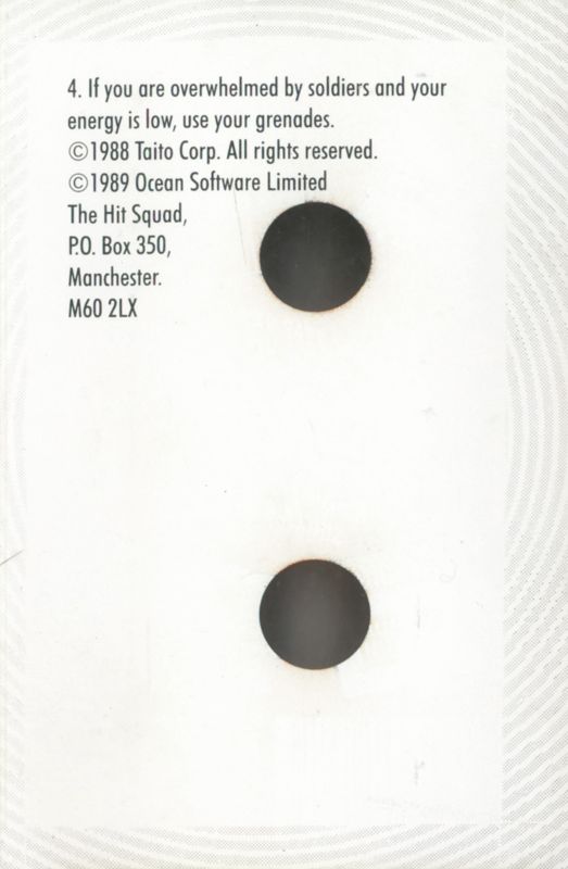 Inside Cover for Operation Thunderbolt (ZX Spectrum) (The Hit Squad release): side B (reverse back cover)