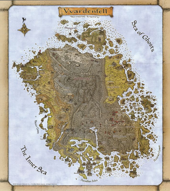 Map for The Elder Scrolls III: Morrowind (Windows)