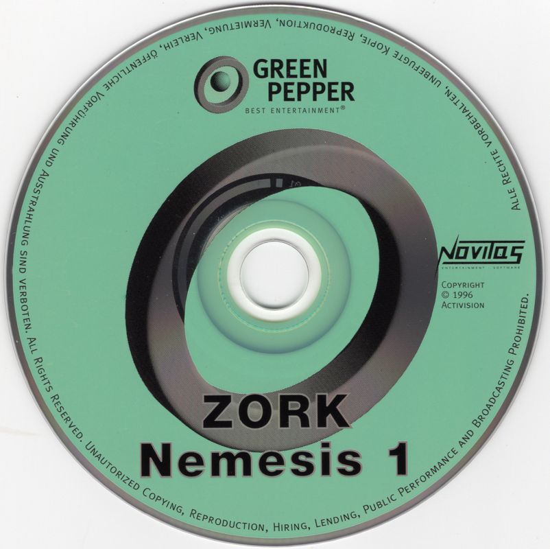 Media for Zork Nemesis: The Forbidden Lands (DOS and Windows) (Green Pepper re-release in Quad Jewel Case (#50)): Disc 1