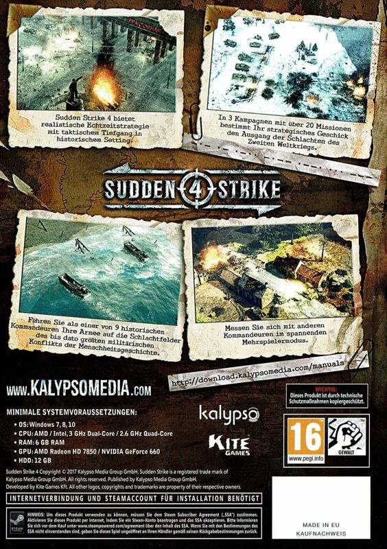 Other for Sudden Strike 4 (Limited Day One Edition) (Windows): Reversible Covers 2 - Back