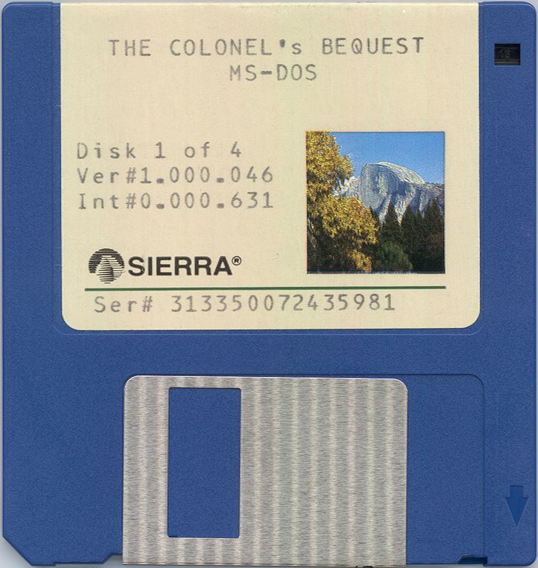 Media for The Colonel's Bequest (DOS): 3.5" Disk 1/4