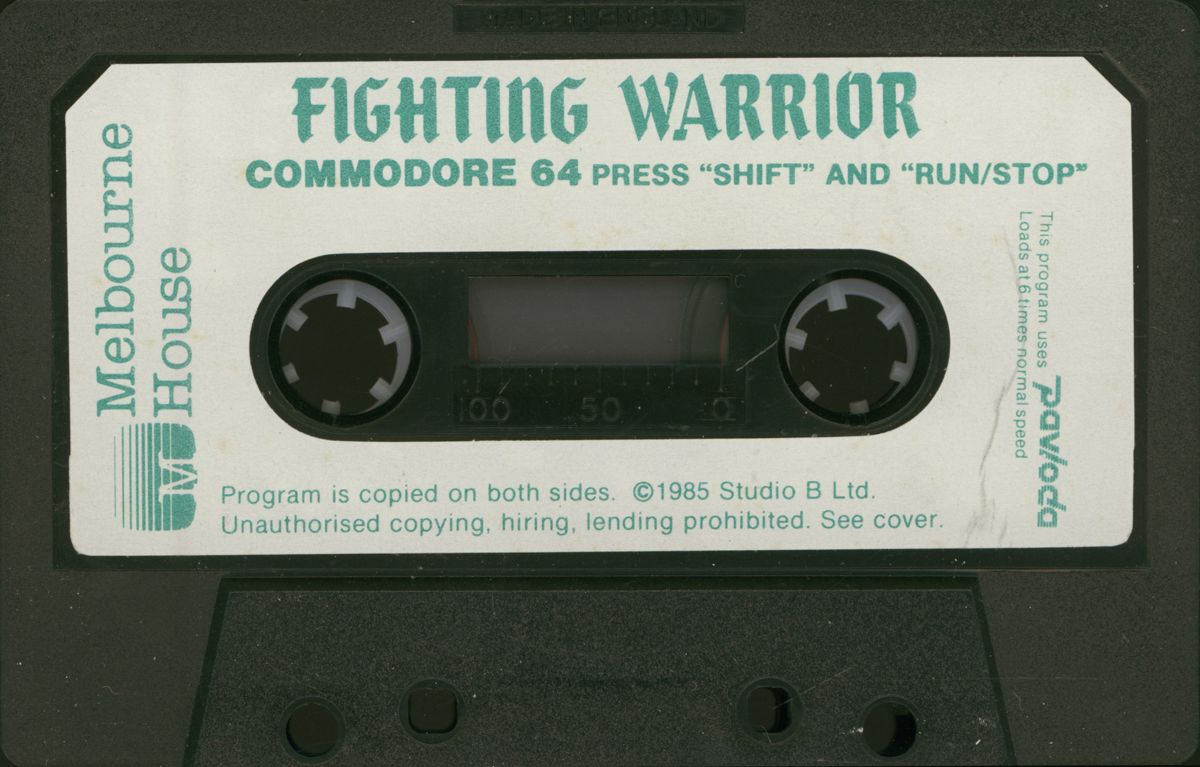 Media for Fighting Warrior (Commodore 64)