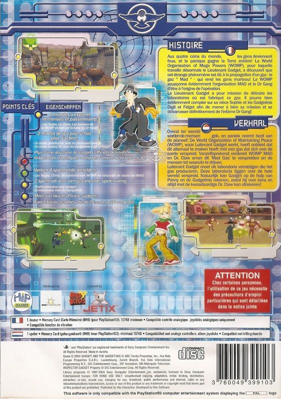 Back Cover for Gadget & Gadgetinis (PlayStation 2)